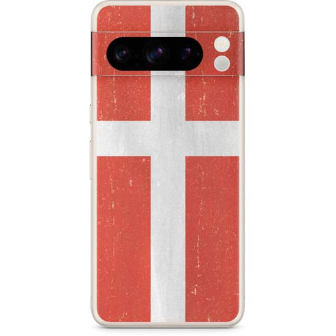 Denmark Flag Distressed Google Pixel 8 Pro Skin
